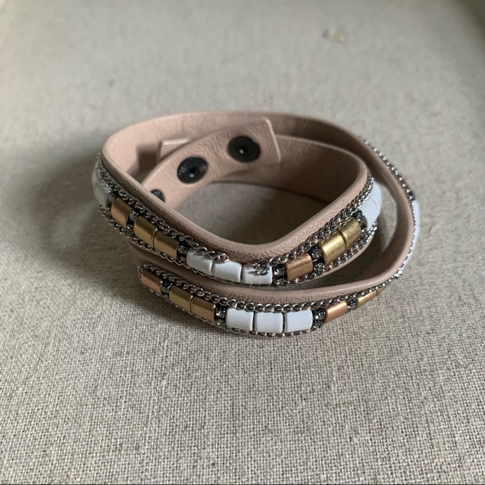 Stella & Dot Vegan Leather Wrap Bracelet